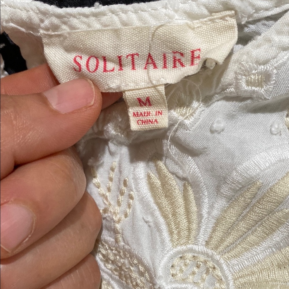 Solitaire Ivory Embroidered Blouse